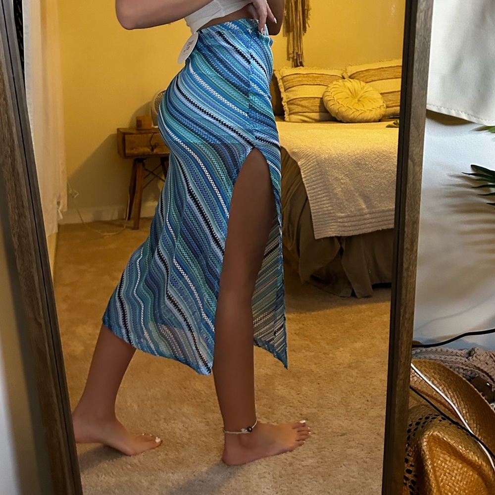 Blue Tribal Maxi Skirt